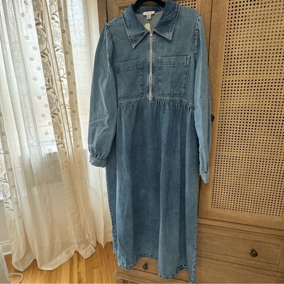 ALIGNE Gabriella Denim Midi Dress Size 14 - Picture 11 of 14
